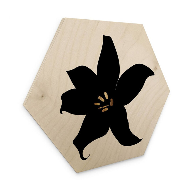 Hexagon - Holz Kubistika - Dunkle Orchidee
