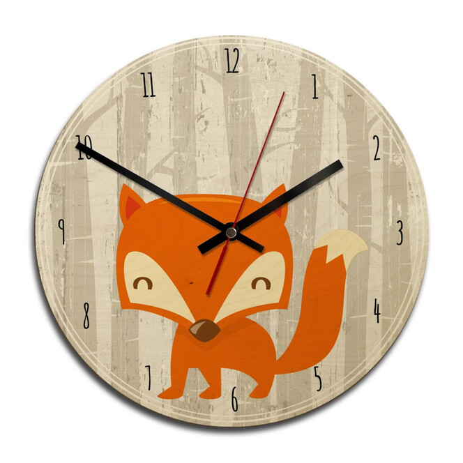Holz-Wanduhr - Fox o clock
