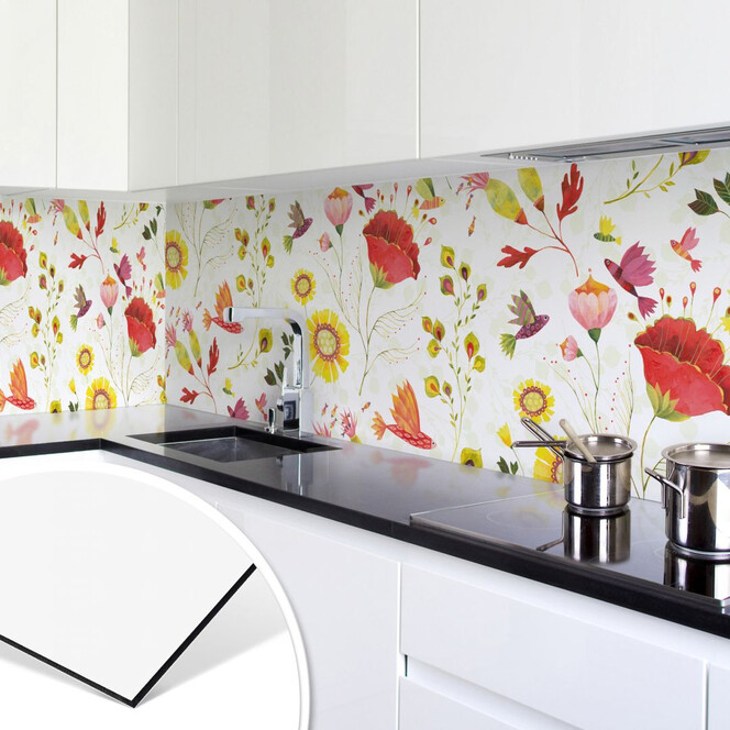 Küchenrückwand - Alu-Dibond - Phantastic Flowers