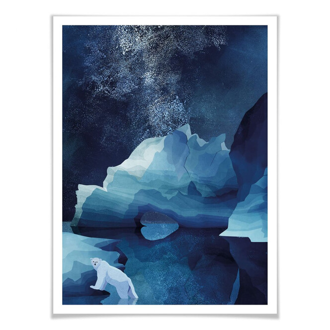 Poster Goed Blauw - Der Polarbär