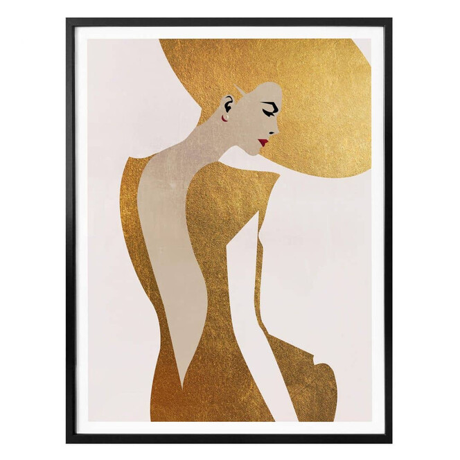 Poster Kubistika - Die Dame im goldenen Kleid