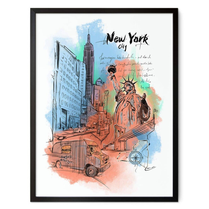 Poster Städtemotiv Love your City - New York Freiheitsstatue