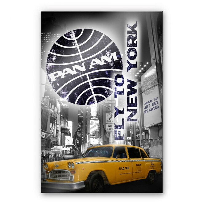 Acrylglasbild PAN AM - New York Yellow Taxi Cab