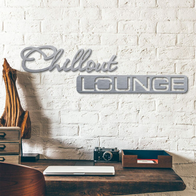 Alu-Dibond Buchstaben - Silbereffekt - Chillout Lounge