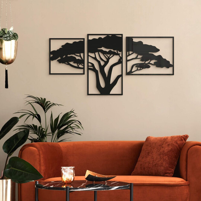 Wanddeko Afrikanischer Baum - Acrylglas (3-teilig)
