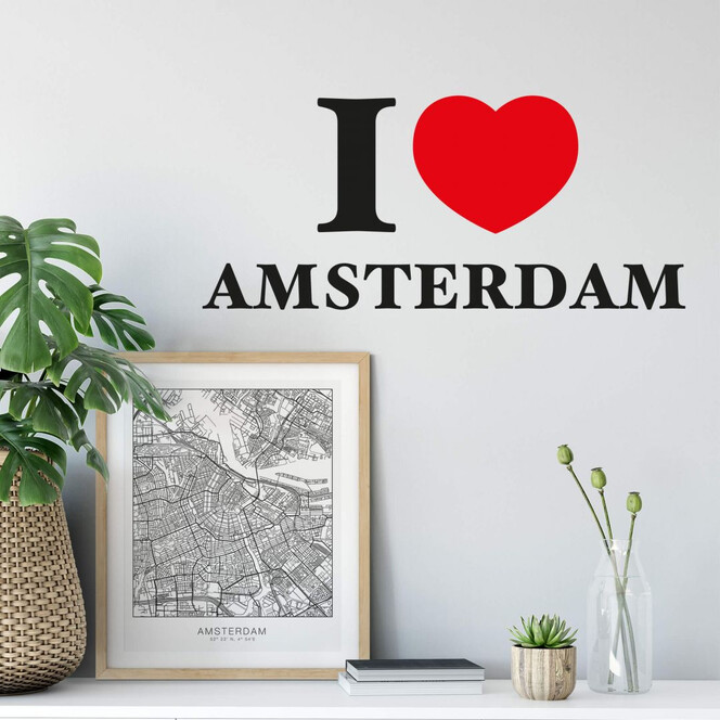 Wandsticker I love Amsterdam