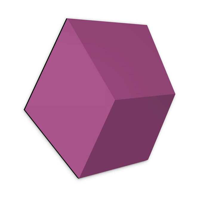 3D Hexagon - Alu-Dibond Magenta