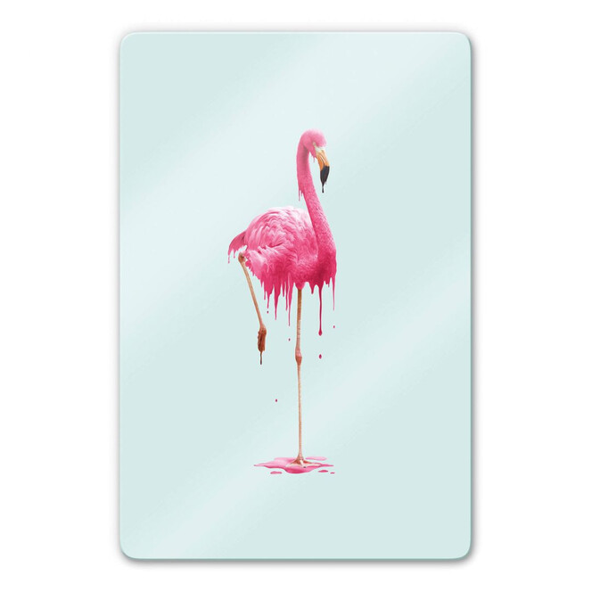 Glasbild Loose - Melting Flamingo