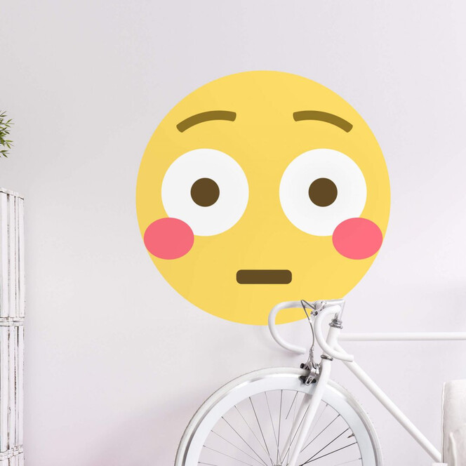 Wandtattoo Emoji Flushed Face