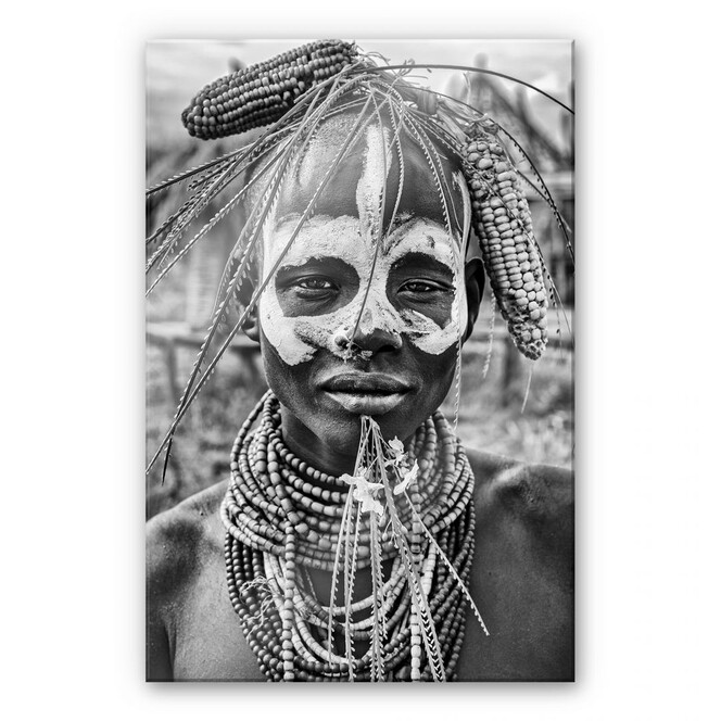Acrylglasbild Kuesta - Porträt eines äthiopischen Stammes