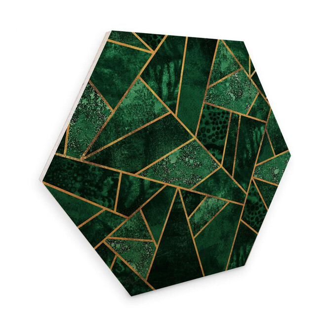 Hexagon - Holz Birke-Furnier Fredriksson - Dunkelgrüner Smaragd