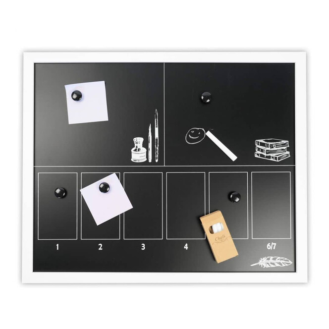 Magnettafel schwarz mit Kreide und Magneten - 40x50cm - Bild 2