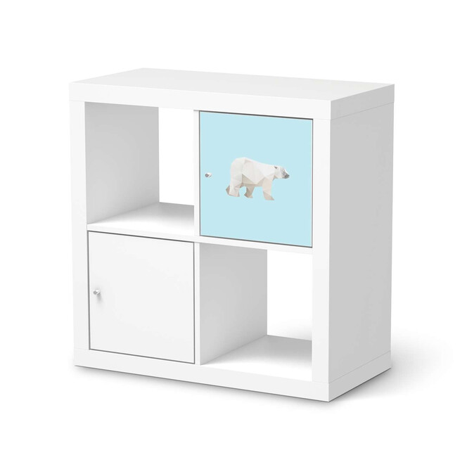 Möbelfolie IKEA Kallax Regal 1 Türe - Origami Polar Bear- Bild 1