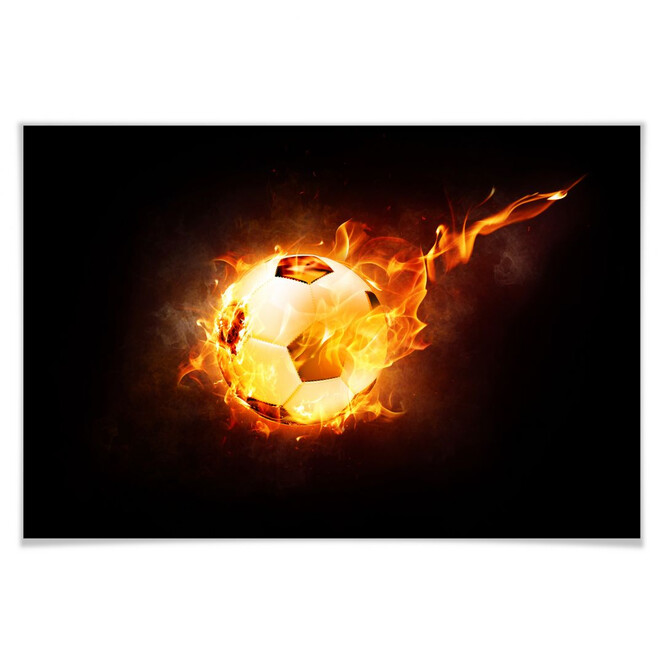 Poster Fussball in Flammen