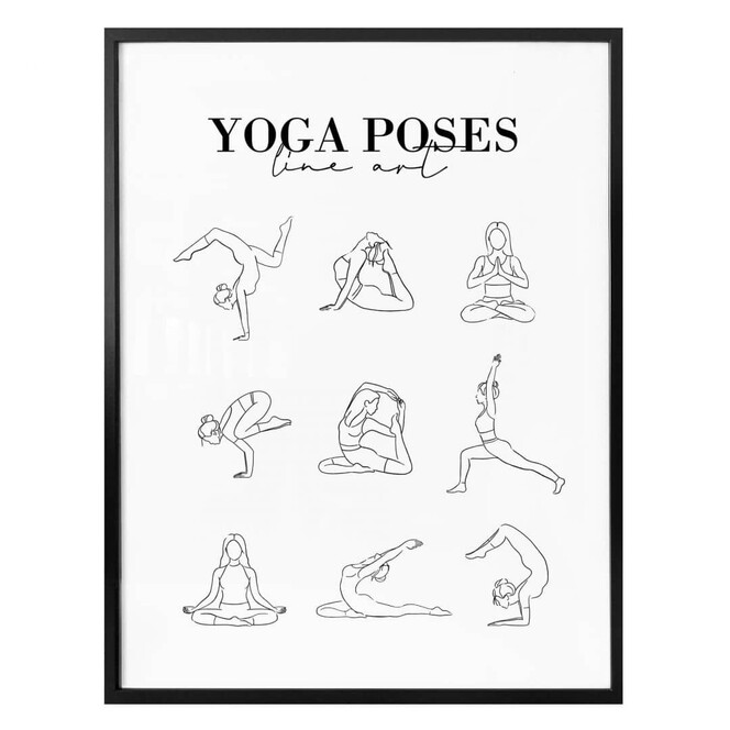Poster Yoga - Poses - Line Art