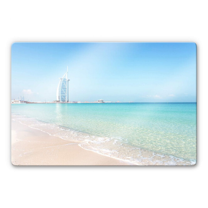 Glasbild Colombo – Am Strand von Dubai