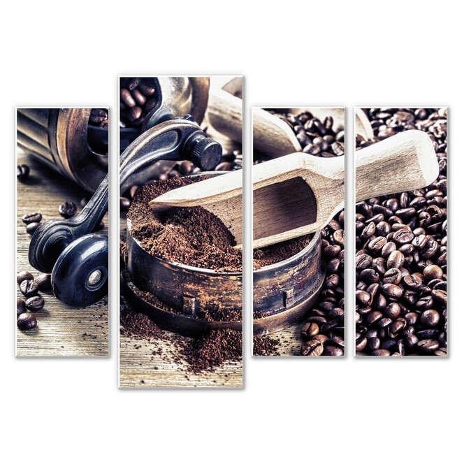 Hartschaumbild Kaffeeduft (4-teilig)