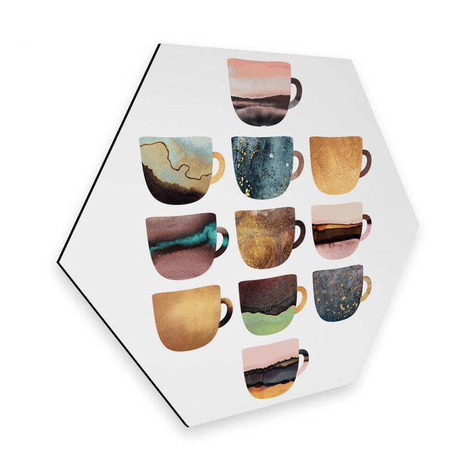 Hexagon - Alu-Dibond - Fredrikkson: Kaffeetassen: Pretty Nature
