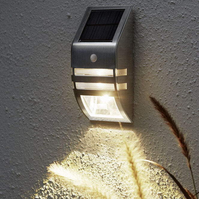 LED Solar Wandleuchte Wally, Silber, mit Bewegungsmelder - Bild 1