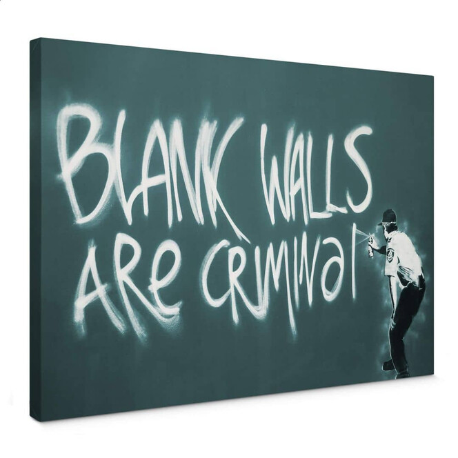 Leinwandbild Banksy - Blank walls are criminal
