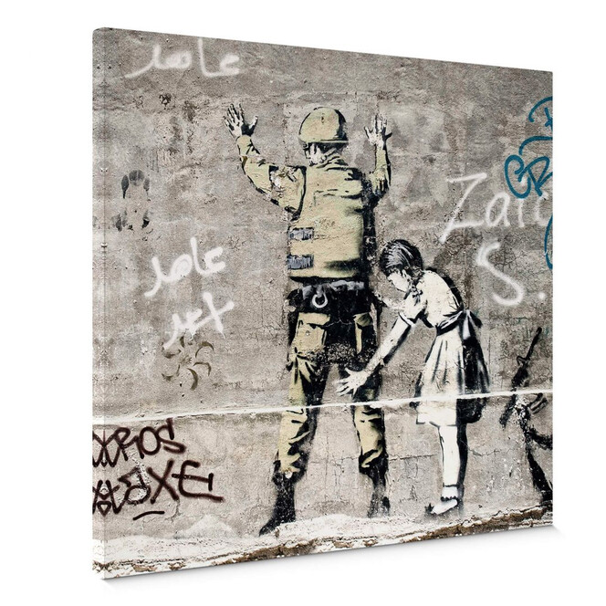 Leinwandbild Banksy - Das Mädchen und der Soldat
