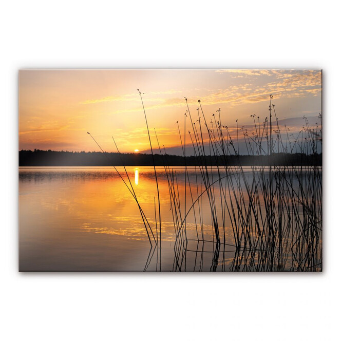 Acrylglasbild Sonnenuntergang am See
