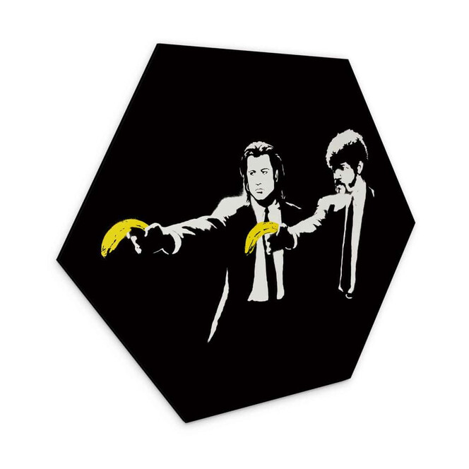 Hexagon - Alu-Dibond Banksy - Pulp Fiction