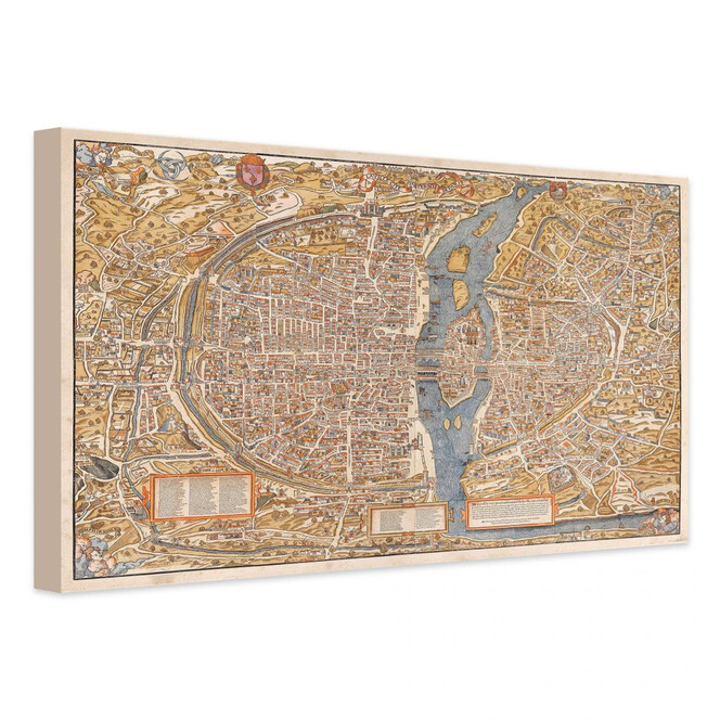 Leinwandbild Historische Karte von Paris