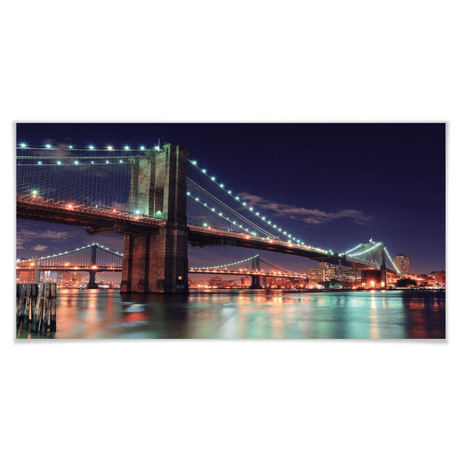 Poster Manhattan Bridge at Night 2