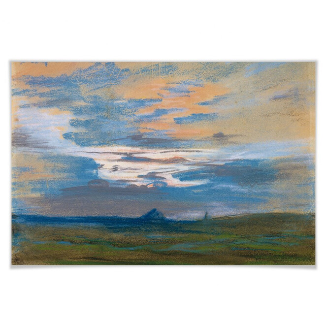 Poster Delacroix - Himmelsstudie bei Sonnenuntergang