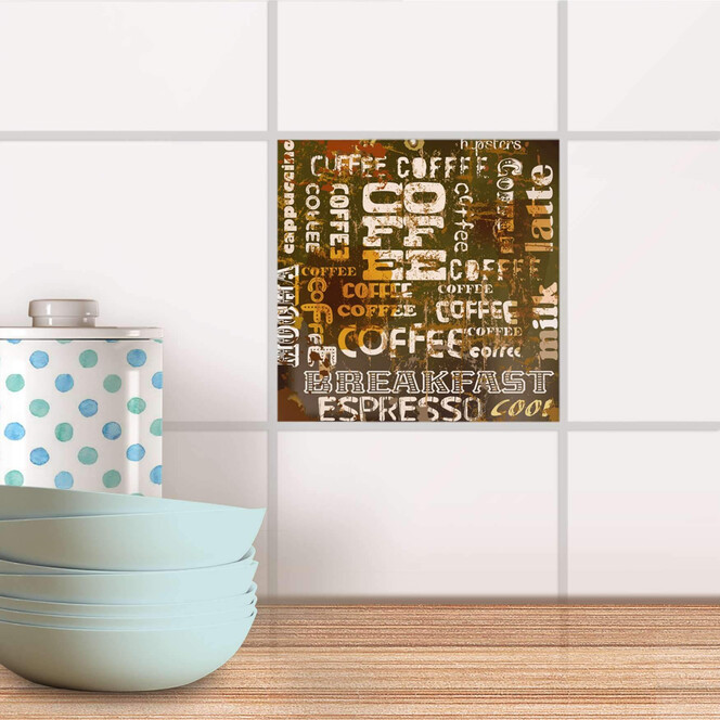 Fliesenaufkleber - Coffee Typo- Bild 1