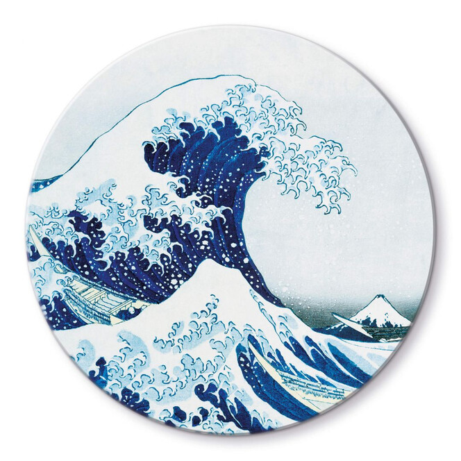 Glasbild Hokusai - Die grosse Welle - Rund