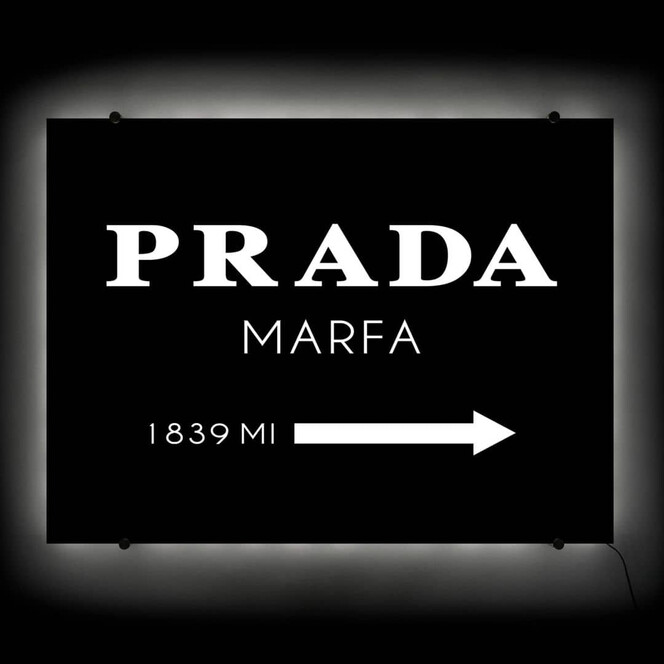 LED Wandbild Prada Marfa - negativ - 80x60cm - Bild 1