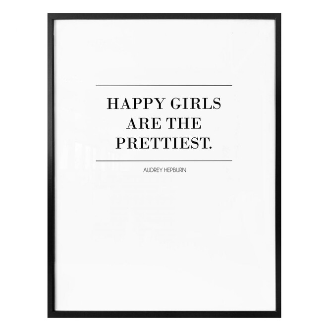 Poster Audrey Hepburn - Happy Girls are the prettiest 02