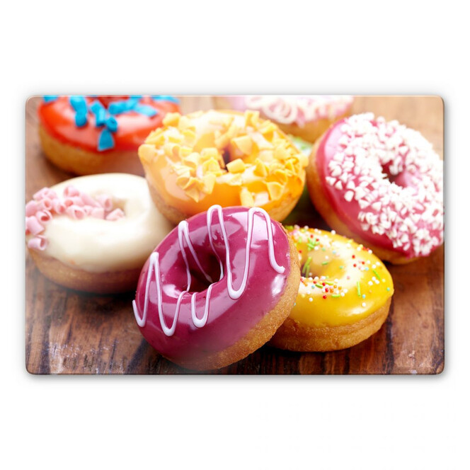 Glasbild Zuckersüsse Donuts