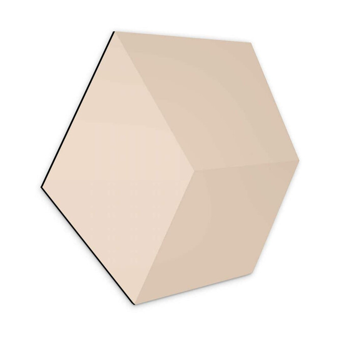 3D Hexagon - Alu-Dibond Hellbraun
