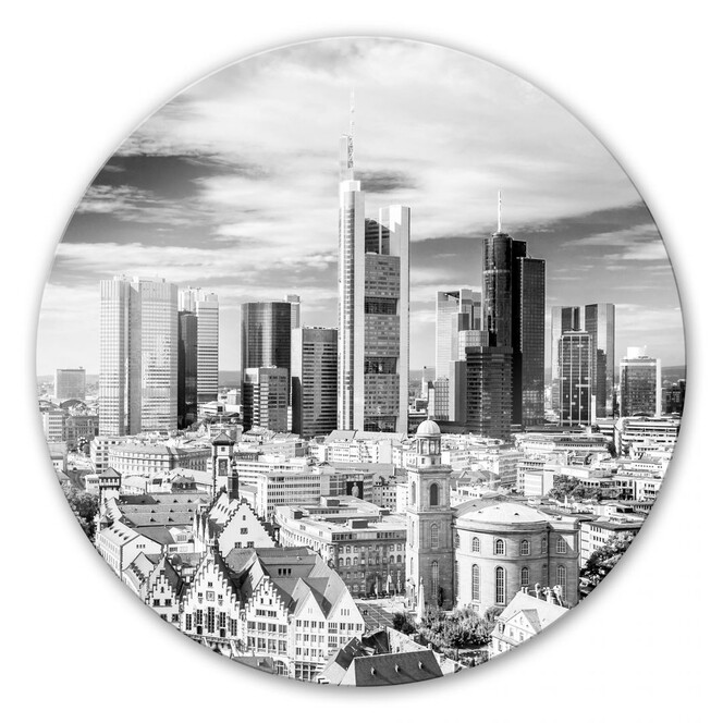 Glasbild Frankfurter Skyline - rund