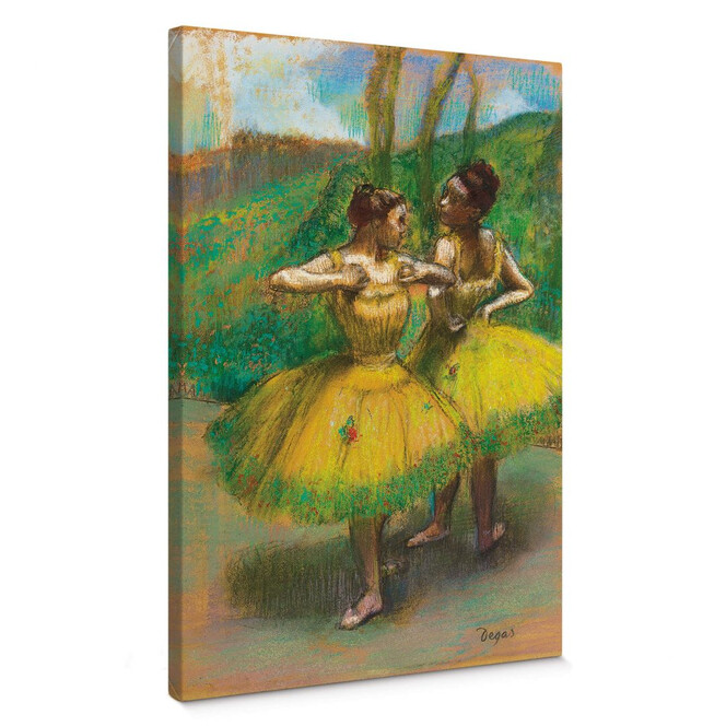 Leinwandbild Degas - Zwei Tänzerinnen in gelb