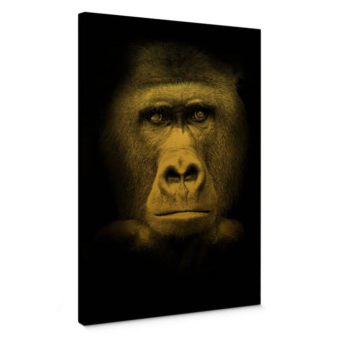 Leinwandbild mit Goldeffekt Gorilla