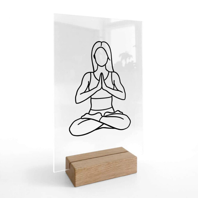 Tischaufsteller Yoga - Lotus - Line Art