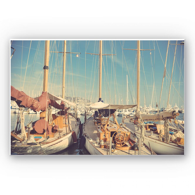 Wandbild Segelschiffe im Hafen