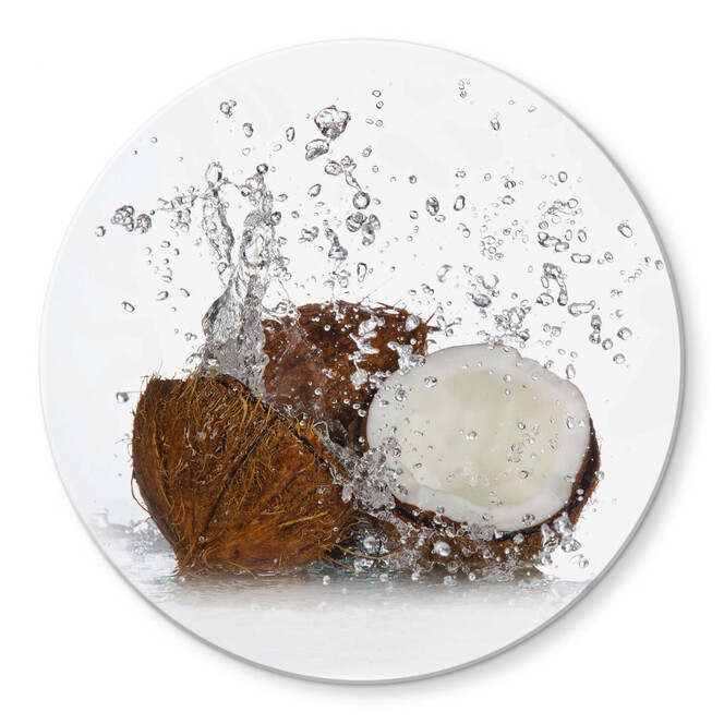 Glasbild Caribbean Coconut - rund