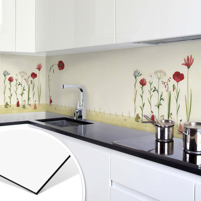 Küchenrückwand Leffler - Blumensamen - Panorama