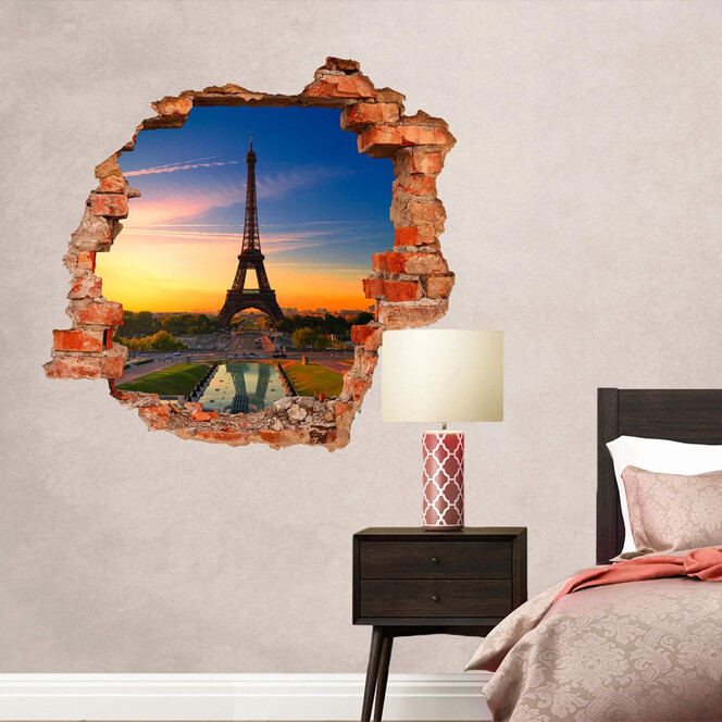 3D Wandtattoo Eiffelturm im Sonnenuntergang