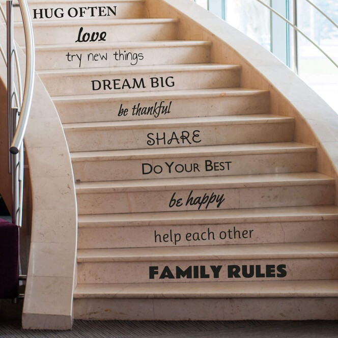 Stufen-Wandtattoo Family Rules - Bild 1