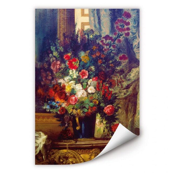 Wallprint Delacroix - Vase mit Blumen auf einer Konsole