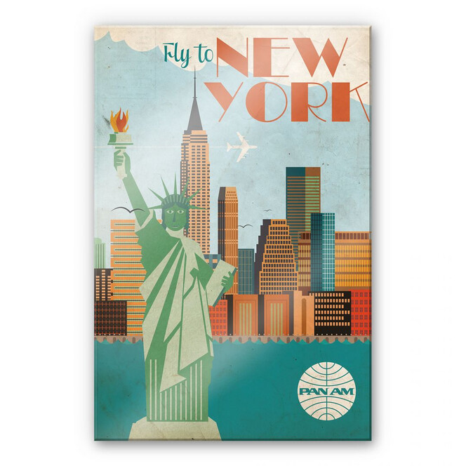Acrylglasbild PAN AM - Fly to New York