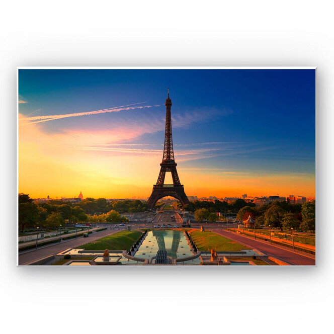 Wandbild Eiffelturm im Sonnenuntergang