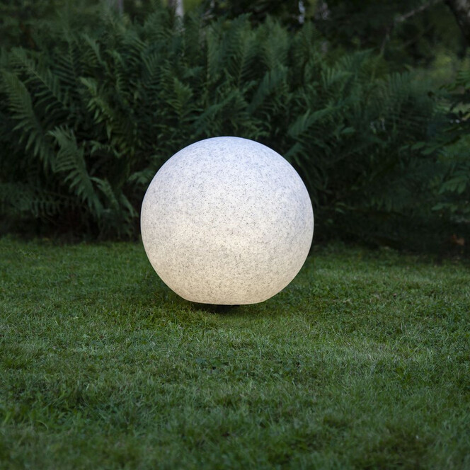 Gartenkugel Gardenlight in Weiss-Grau E27 500 mm