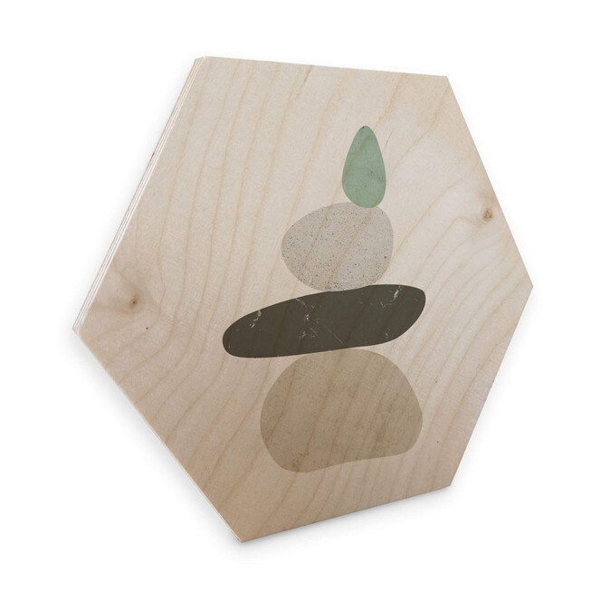 Hexagon - Holz Birke-Furnier Nouveauprints - Pebbles 3